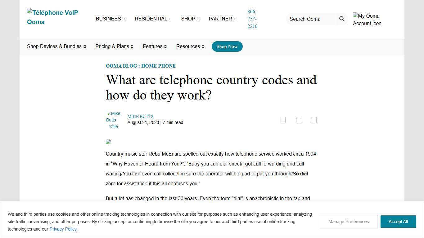 What are country codes and how do they work? Ooma
