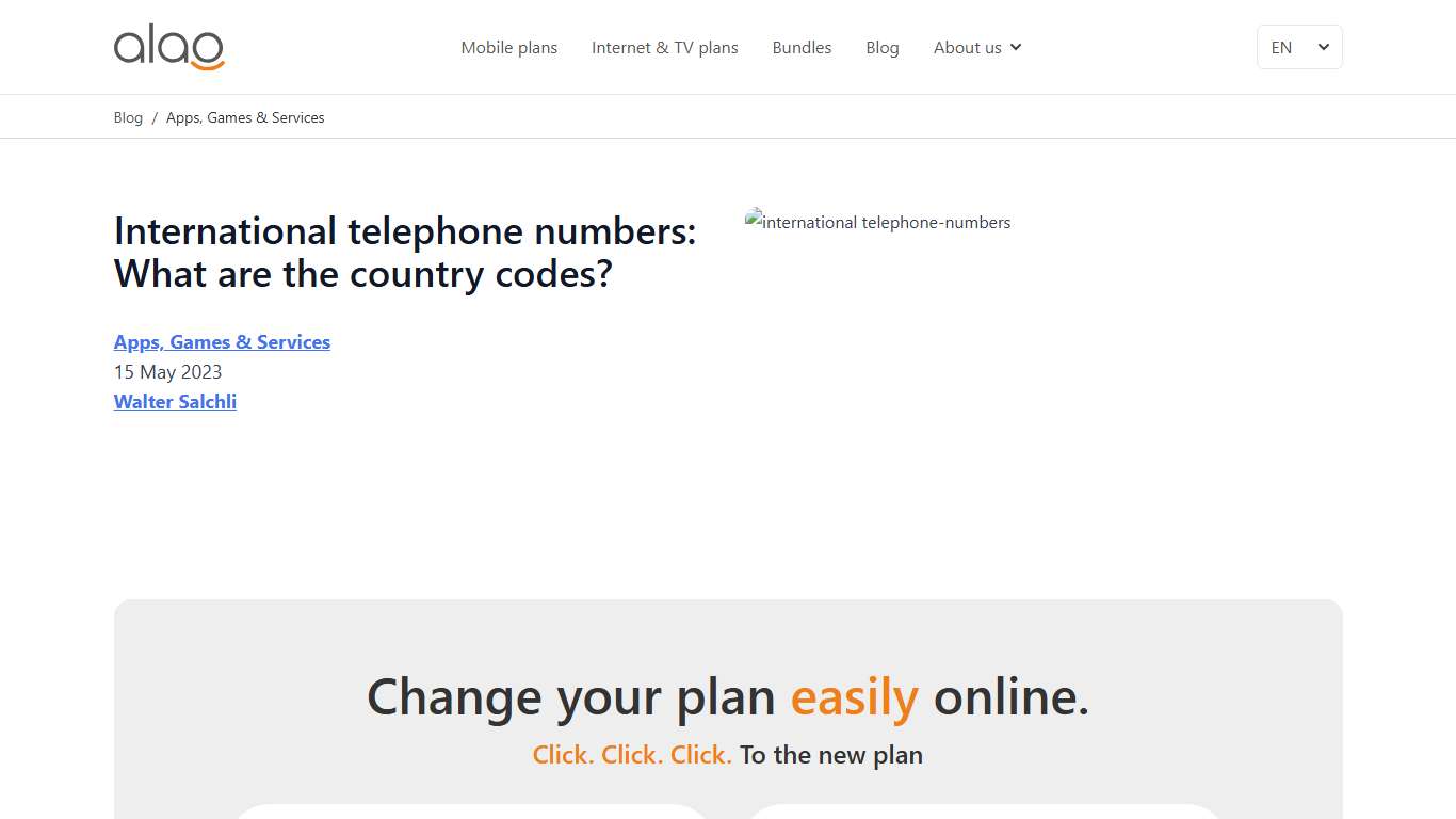 International telephone numbers: What are the country codes? — Alao